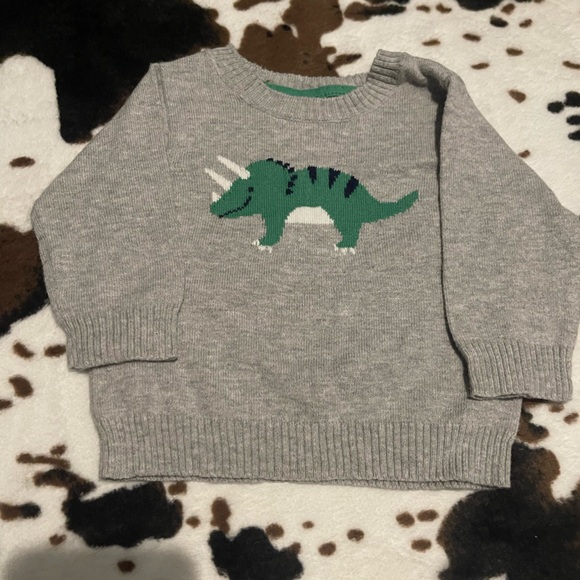 Gray Dinosaur baby sweater - Picture 2 of 5